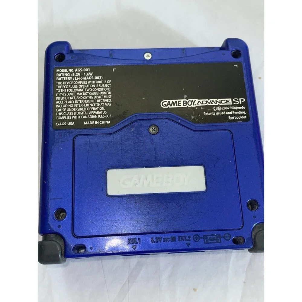Nintendo Game Boy Advance SP AGS-001 Cobalt Blue Tested New Battery USB Charger
